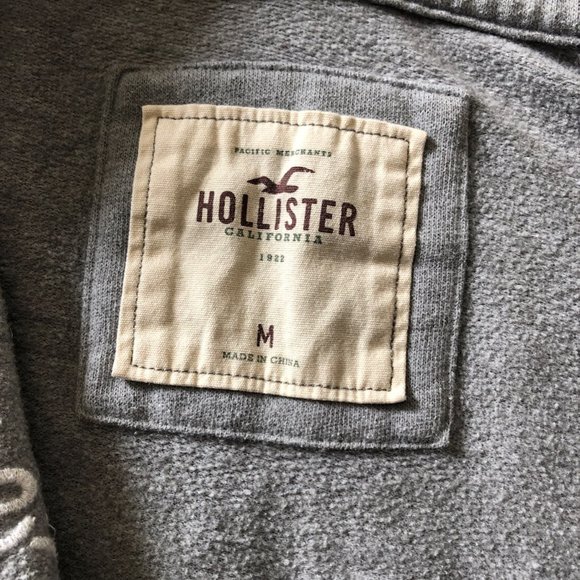 Hollister zip up hoodie in light grey Medium - Picture 2 of 4